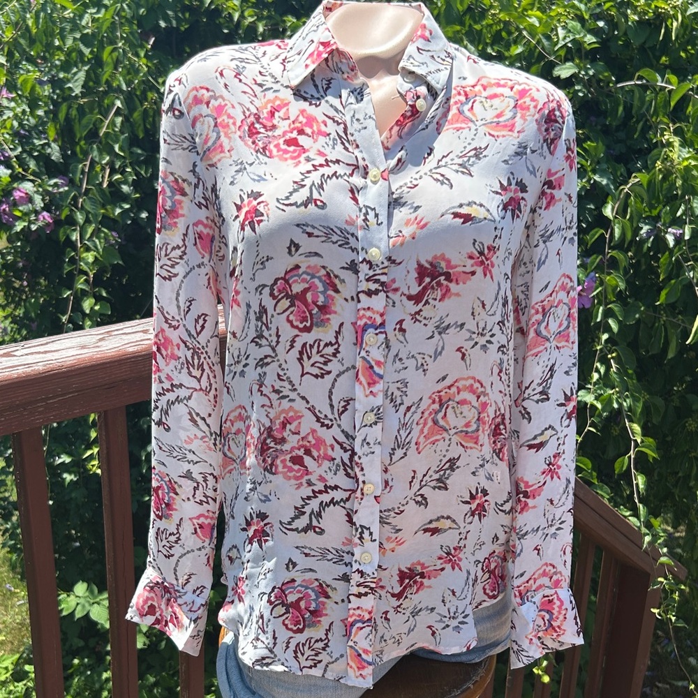 Banana Republic Dillon Shirt Floral Button-Down - Sheer